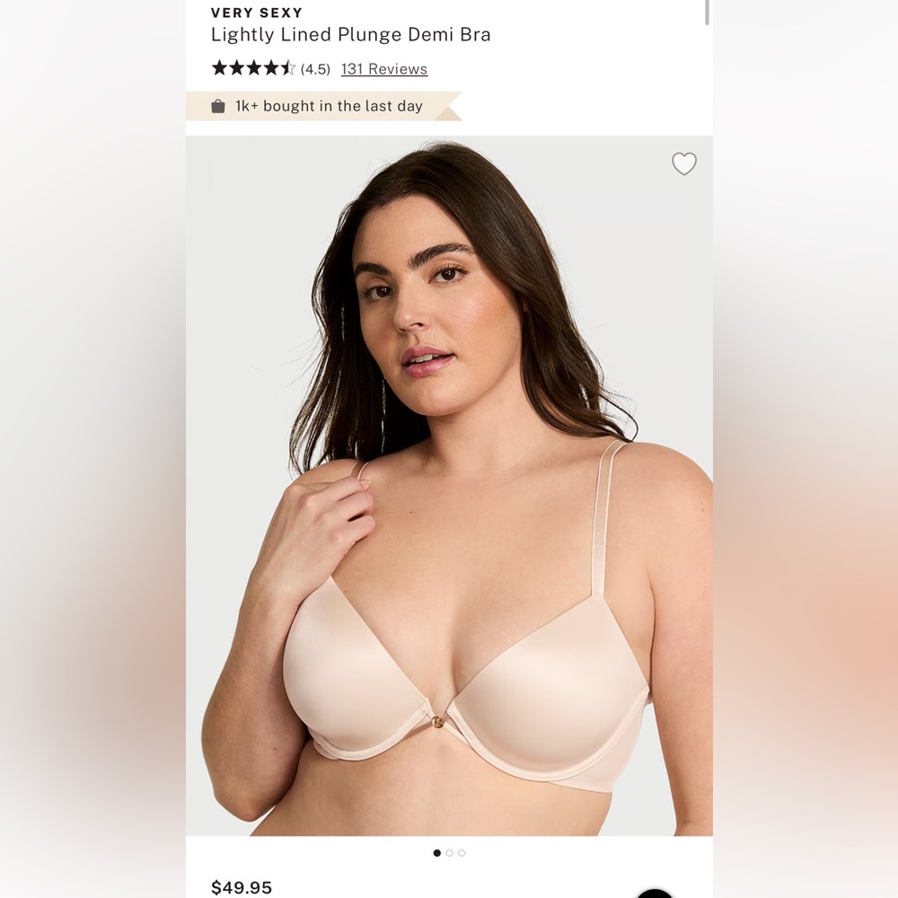 Victoria's Secret Very Sexy Lightly Lined Plunge Demi Bra